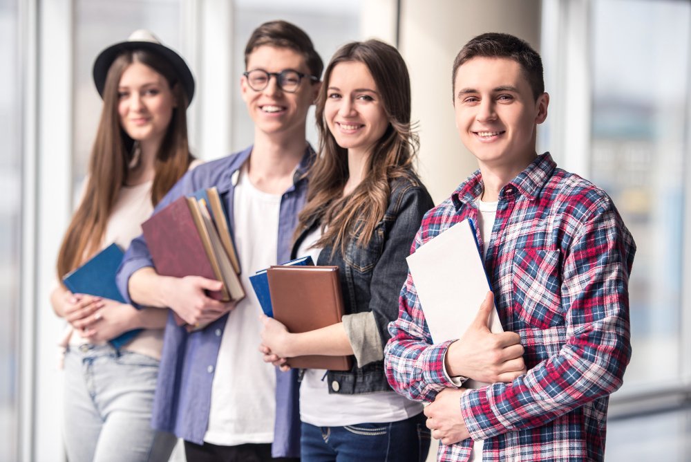 TestDaF German university admission: happy students at university